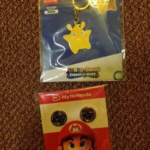 Mario Rabbids Sparky Keychain and Coin Pin Set